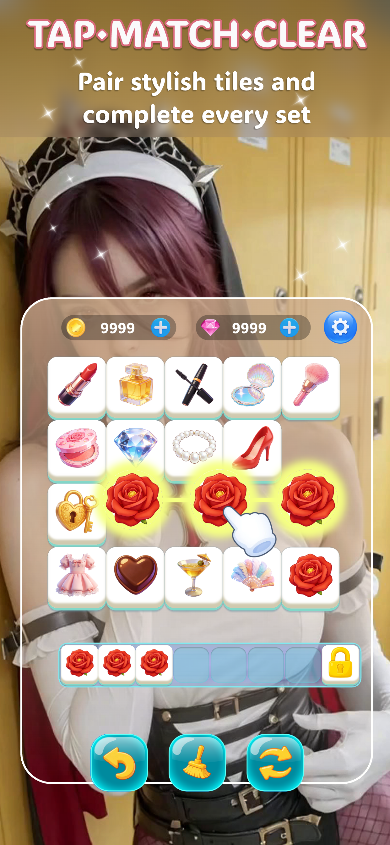Honey Crush character and level selection screen